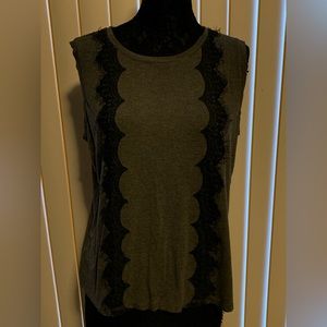 Gray with lace tank top